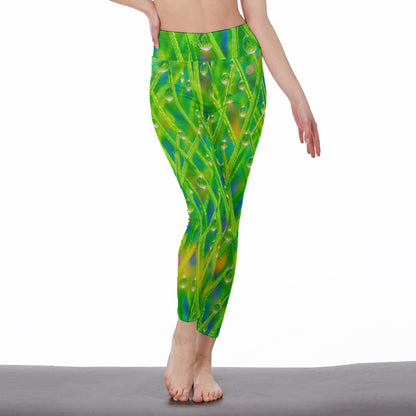 Grass and Morning Dew Energy Freedom Soul Shine Yoga High Waist Leggings | 5To9Style