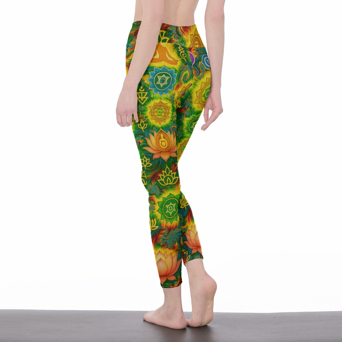 Rainbow Chakra Gradient Infinite Spirit Vision Yoga High Waist Leggings | 5To9Style