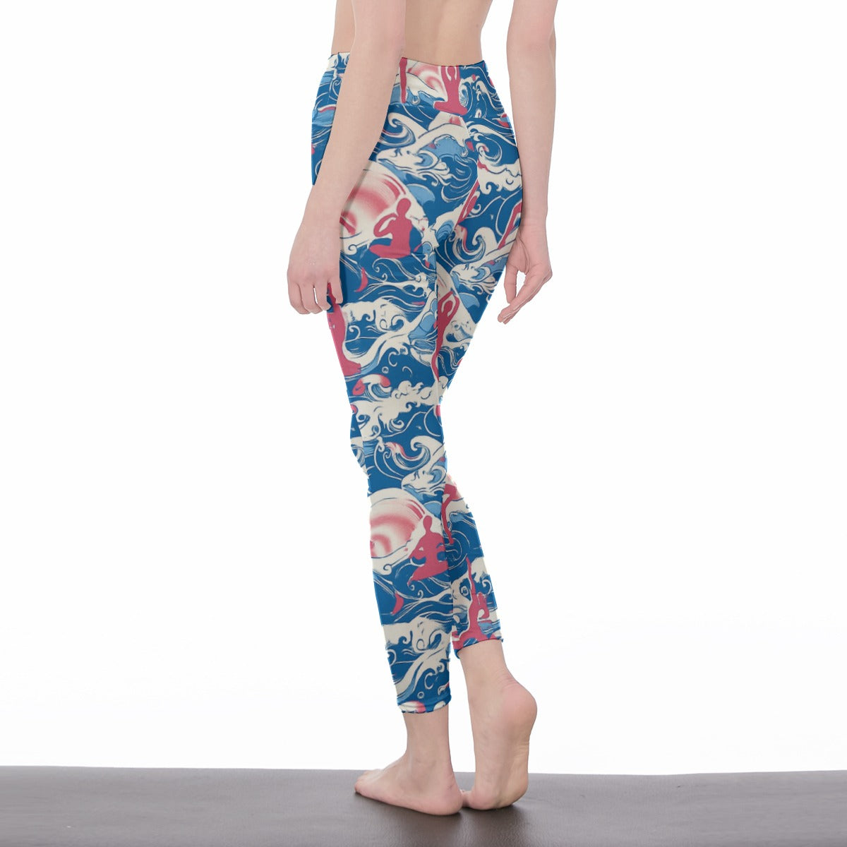 Ocean Waves & Wind Harmony Energy Flow Yoga High Waist Leggings | 5To9Style