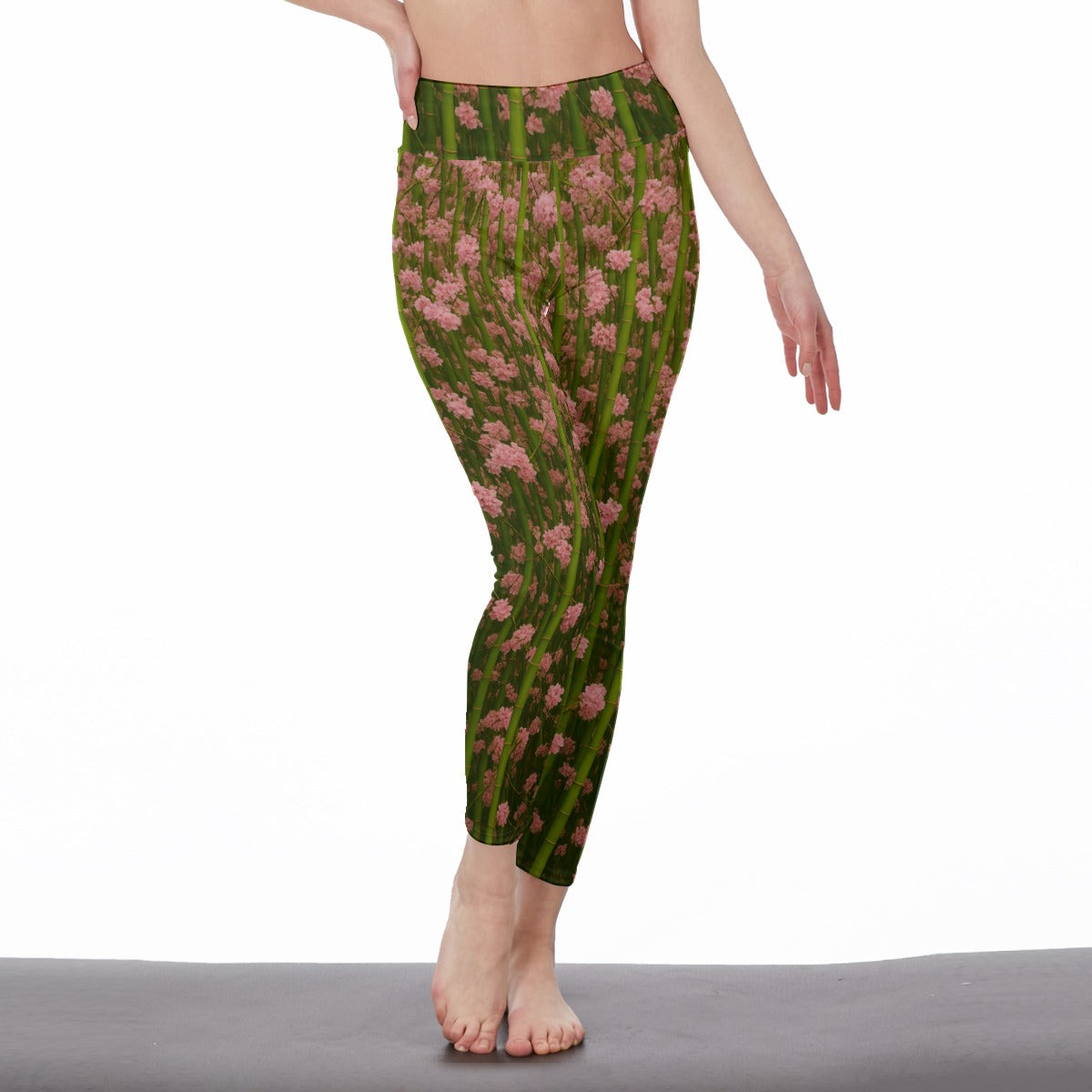 Bamboo Forest & Cherry Blossoms Infinite Energy Vision Yoga High Waist Leggings | 5To9Style