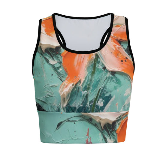 Flower Abstract Coral Blossom Ocean Breeze Yoga Women's Sports Bra