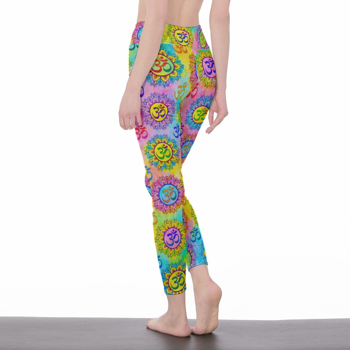 Om Symbol Yoga Sacred Harmony Flow Yoga High Waist Leggings | 5To9Style