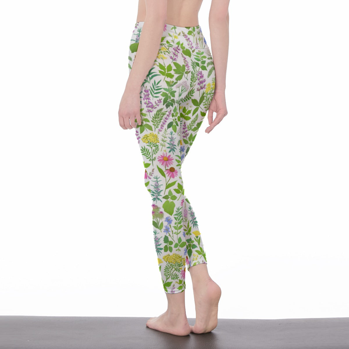 Herbal Illustration Calm Strength Spirit Light Yoga High Waist Leggings | 5To9Style