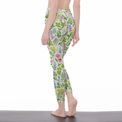 Herbal Illustration Calm Strength Spirit Light Yoga High Waist Leggings | 5To9Style
