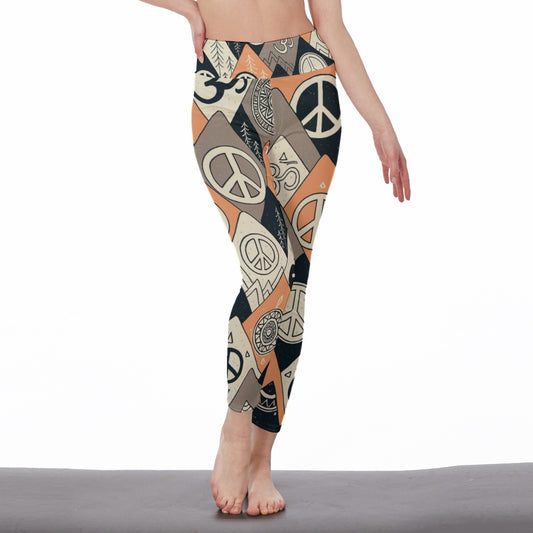 Himalayan Mountains Sacred Energy Glow Yoga High Waist Leggings | 5To9Style