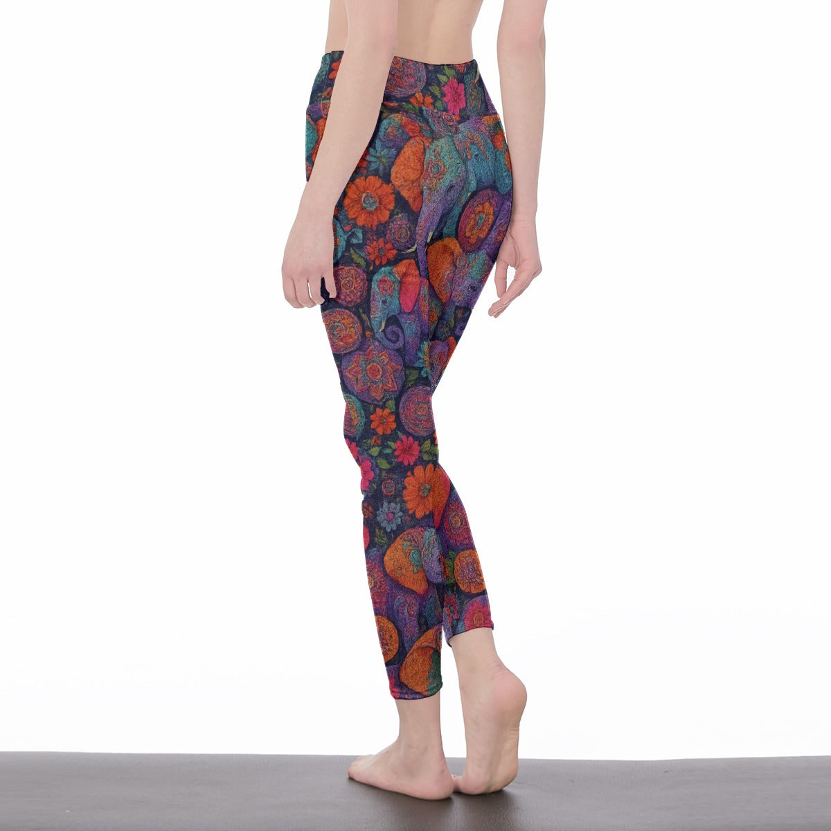 Elephant Boho Power Focus Calm Flow Yoga High Waist Leggings | 5To9Style