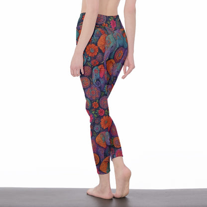 Elephant Boho Power Focus Calm Flow Yoga High Waist Leggings | 5To9Style