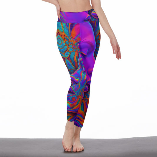 Iridescent Abstract Mystic Balance Glow Yoga High Waist Leggings | 5To9Style