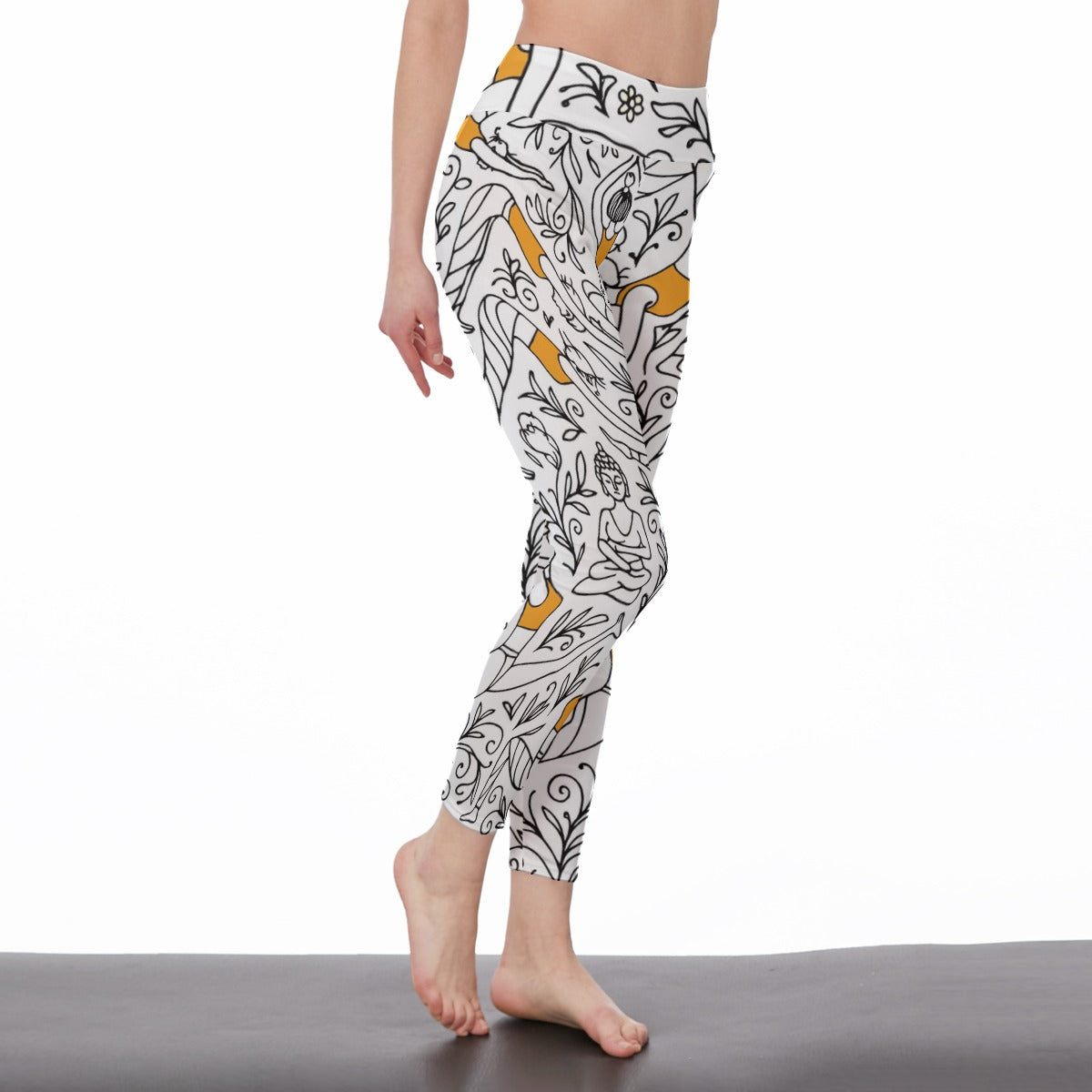 Asana (Pose Silhouettes) Mindful Spirit Glow Yoga High Waist Leggings | 5To9Style