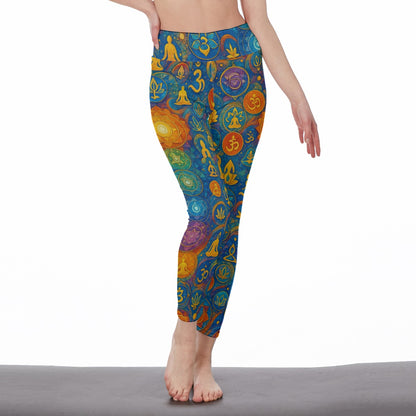 Rainbow Chakra Gradient Serenity Strength Aura Yoga High Waist Leggings | 5To9Style
