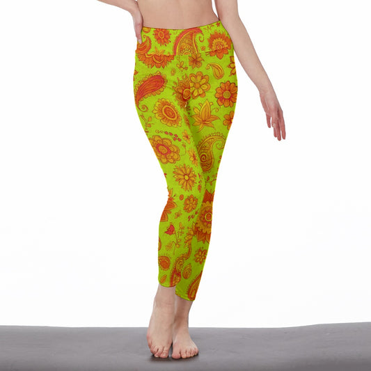 Henna Art (Mehndi) Sacred Balance Glow Yoga High Waist Leggings | 5To9Style