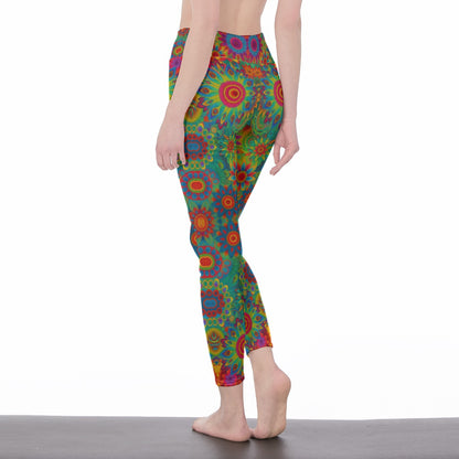 Nature & Harmony Mandala Pattern Serenity Strength Aura Yoga High Waist Leggings | 5To9Style