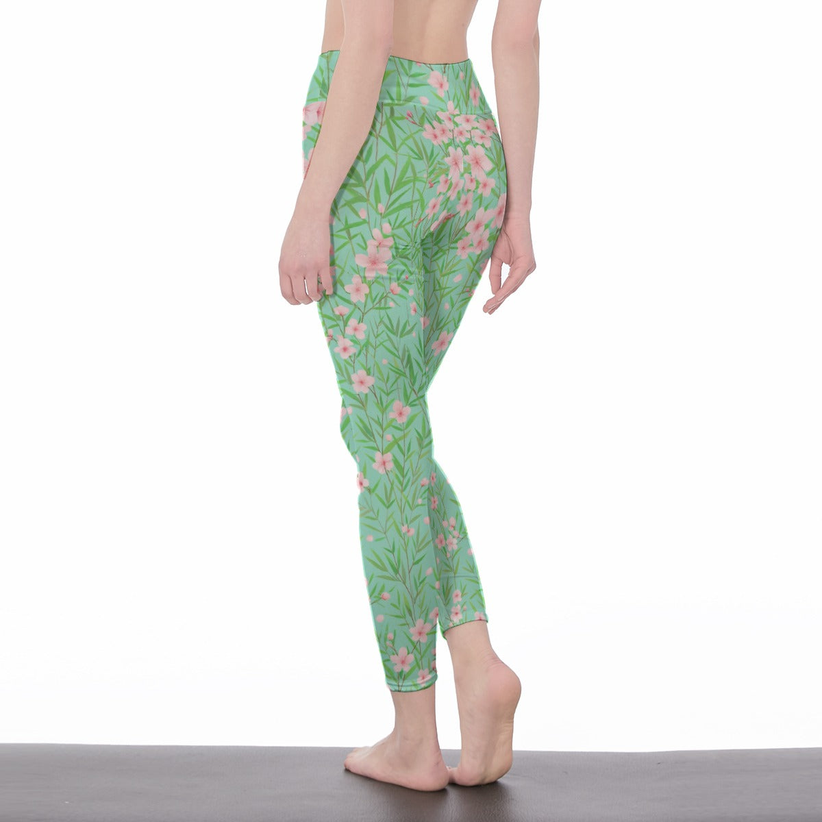 Bamboo Forest & Cherry Blossoms Harmony Spirit Flow Yoga High Waist Leggings | 5To9Style