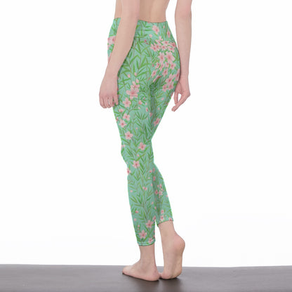 Bamboo Forest & Cherry Blossoms Harmony Spirit Flow Yoga High Waist Leggings | 5To9Style