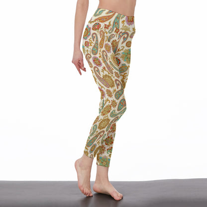 Paisley Pattern Serenity Strength Aura Yoga High Waist Leggings | 5To9Style