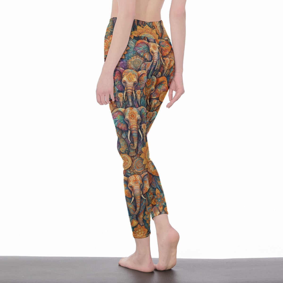 Elephant Boho Harmony Spirit Balance Grace Yoga High Waist Leggings | 5To9Style