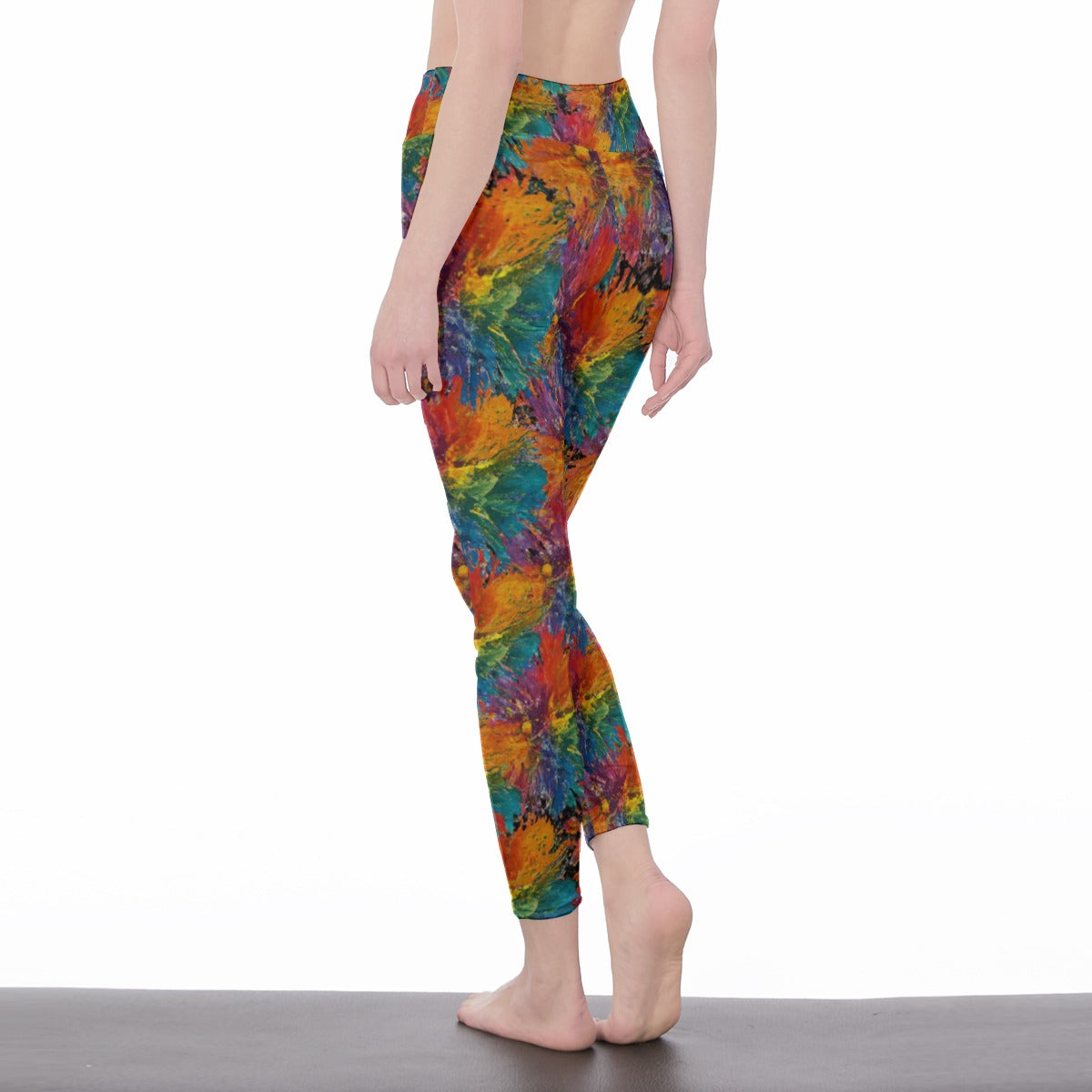 Abstract Watercolor Splashes Mystic Balance Glow Yoga High Waist Leggings | 5To9Style