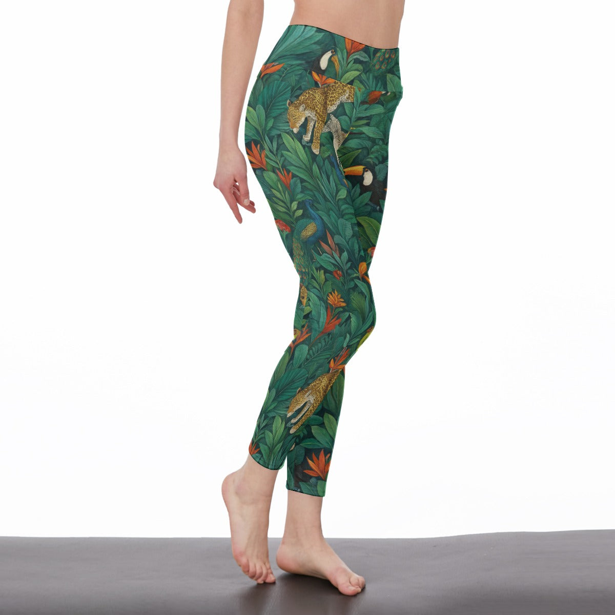 Tropical Forest Pattern Power Grace Focus Flow Yoga High Waist Leggings | 5To9Style