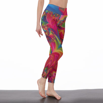 Psychedelic Fractals Serenity Strength Aura Yoga High Waist Leggings | 5To9Style