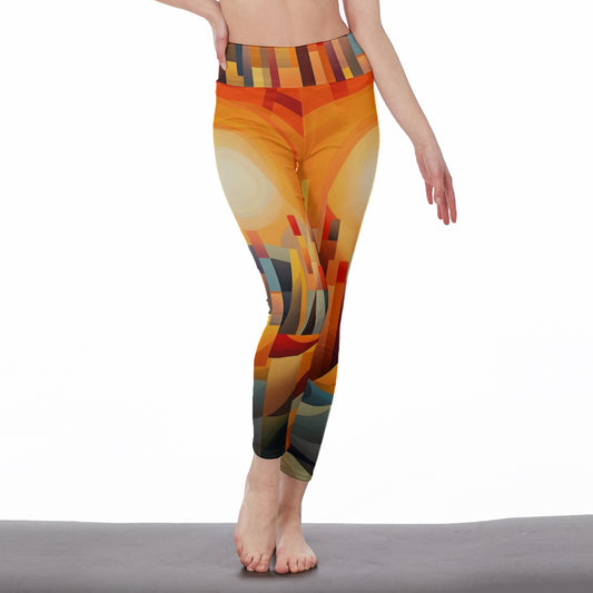 Yoga Pants Art Geometric Abstract Color Harmony Style Yoga High Waist Leggings | 5To9Style