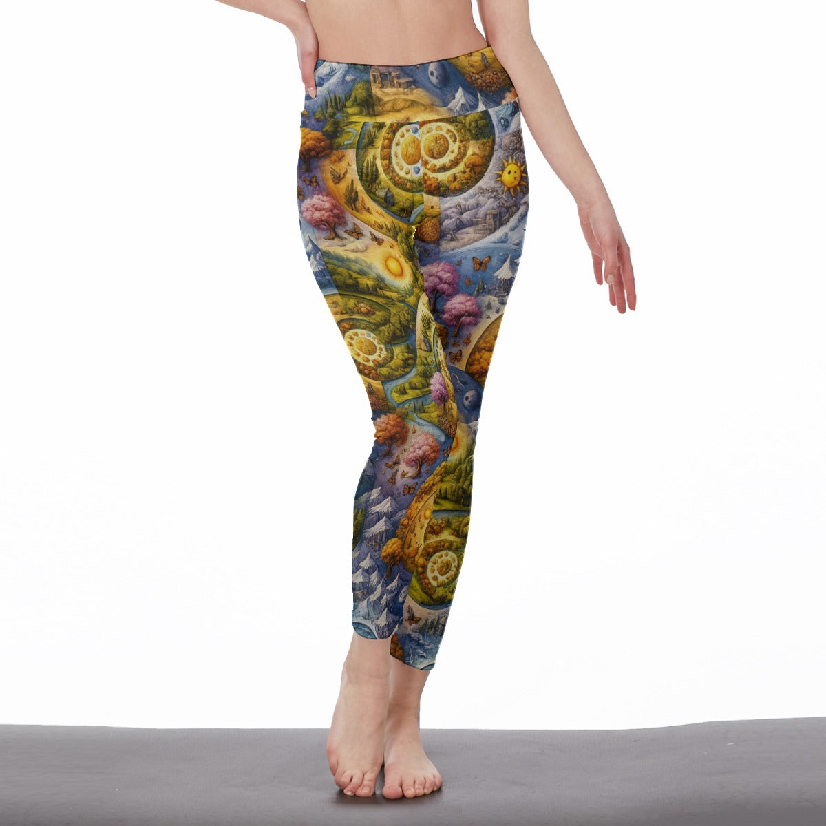 10 Natural Circle Power Grace Focus Light Yoga High Waist Leggings | 5To9Style