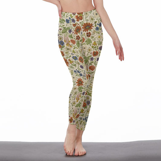Herbal Illustration Energy Freedom Soul Shine Yoga High Waist Leggings | 5To9Style