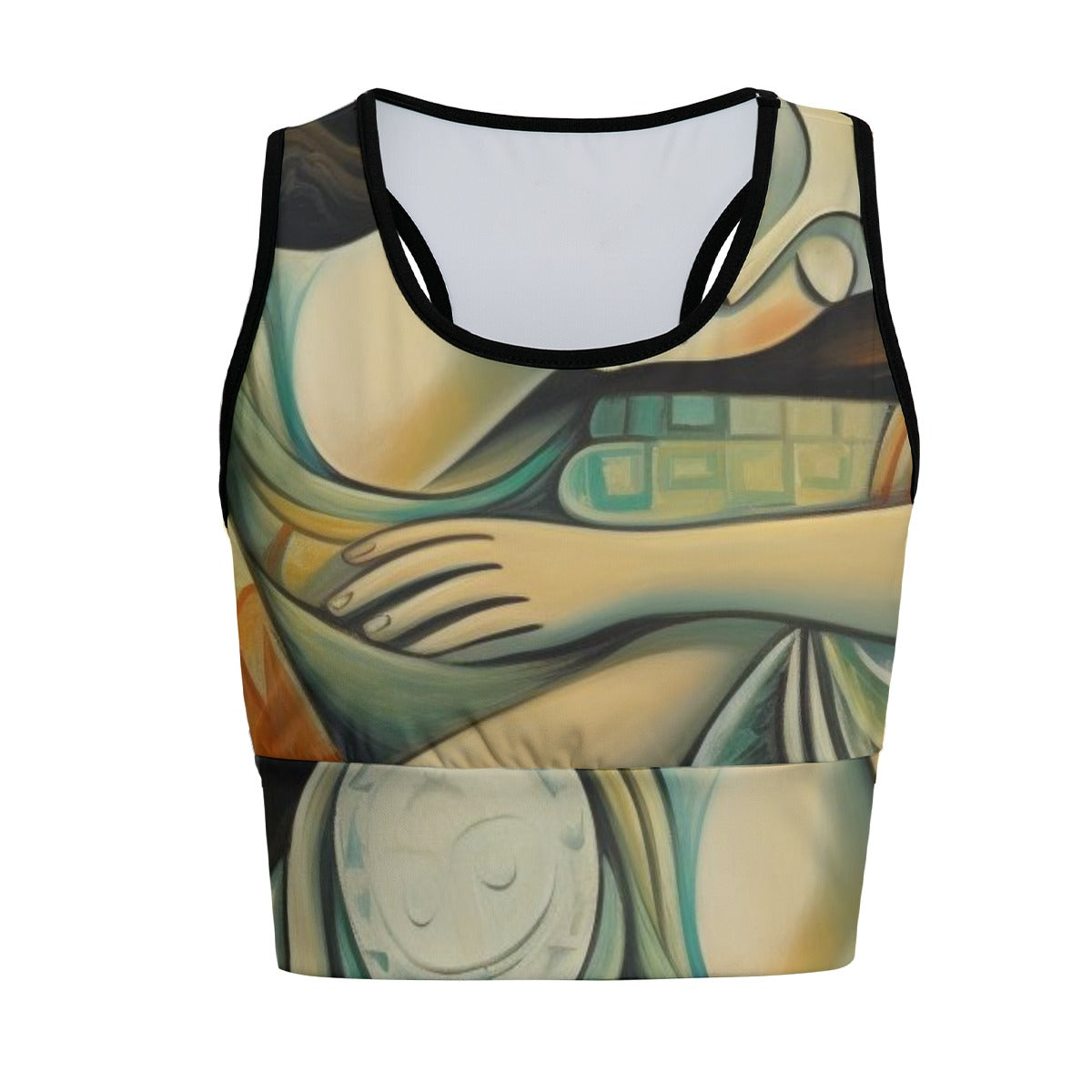 Art Modern Woman Face Harmony Yoga Women's Sports Bra