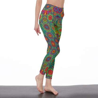 Nature & Harmony Mandala Pattern Serenity Strength Aura Yoga High Waist Leggings | 5To9Style