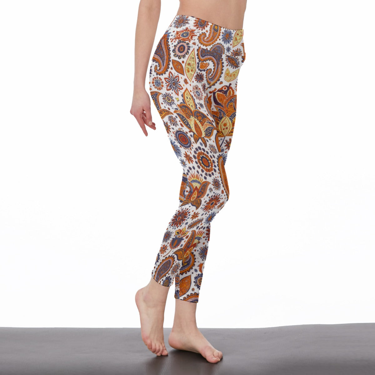 Paisley Pattern Harmony Energy Flow Yoga High Waist Leggings | 5To9Style