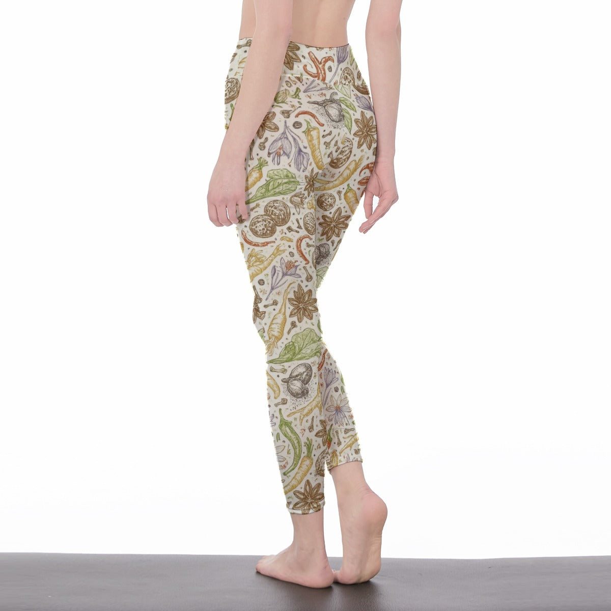 Ayurveda Herbs Calm Strength Spirit Light Yoga High Waist Leggings | 5To9Style