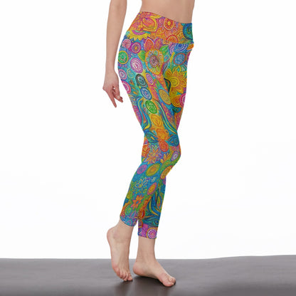 Mandala Pose Sacred Light Aura Yoga High Waist Leggings | 5To9Style