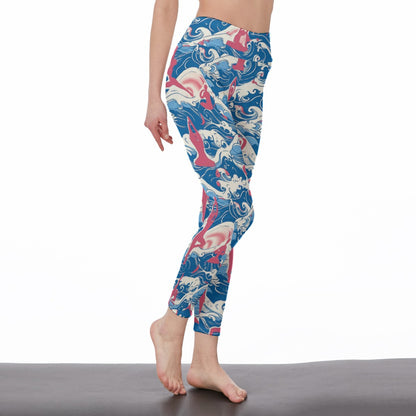 Ocean Waves & Wind Harmony Energy Flow Yoga High Waist Leggings | 5To9Style