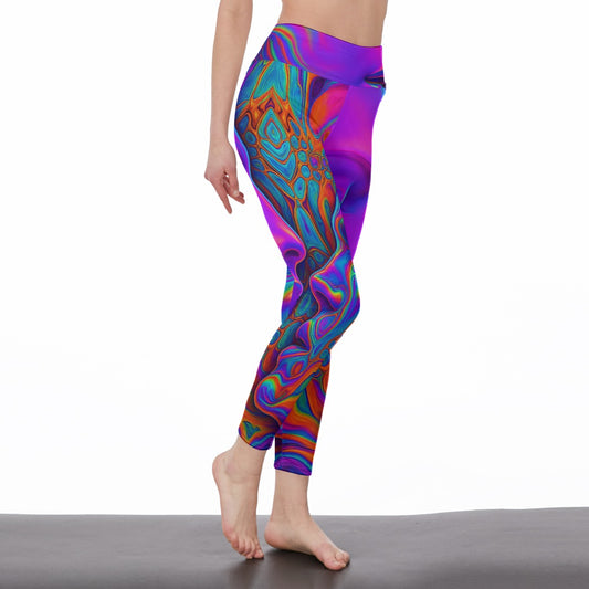 Iridescent Abstract Mystic Balance Glow Yoga High Waist Leggings | 5To9Style