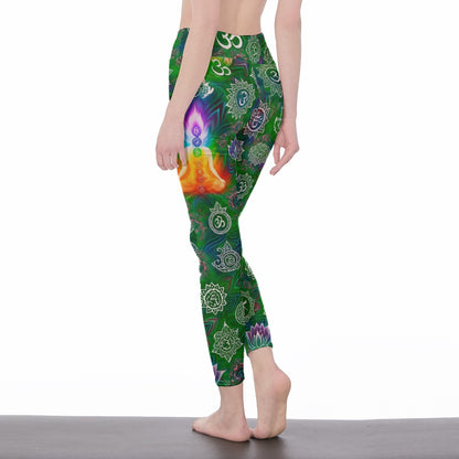Rainbow Chakra Gradient Mystic Balance Glow Yoga High Waist Leggings | 5To9Style