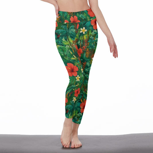 Tropical Forest Pattern Energy Freedom Soul Shine Yoga High Waist Leggings | 5To9Style