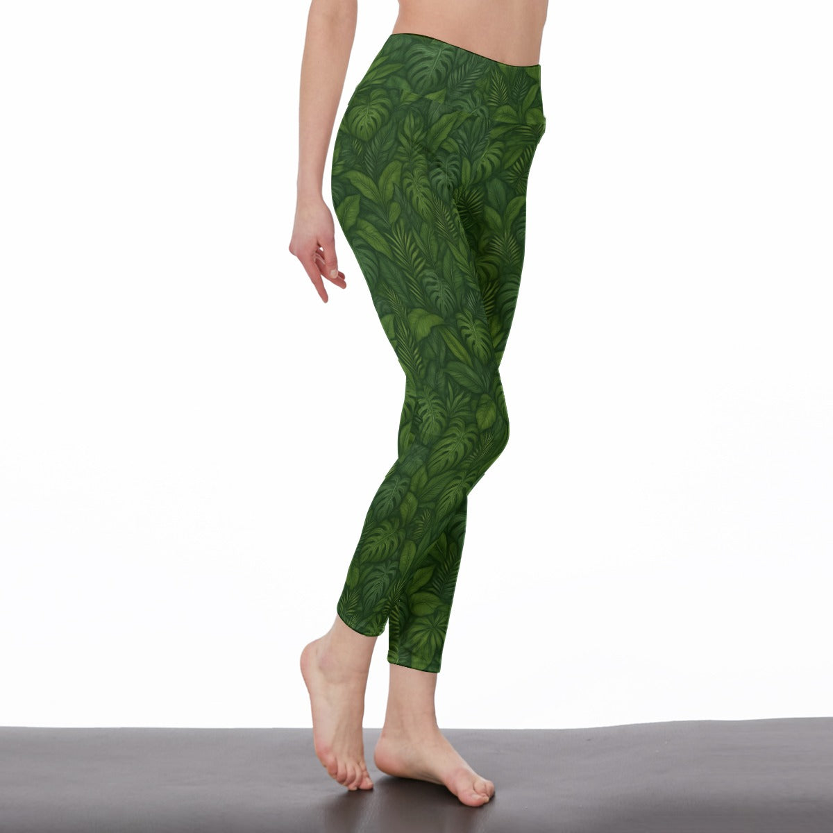 Tropical Leaf Pattern Mystic Balance Glow Yoga High Waist Leggings | 5To9Style