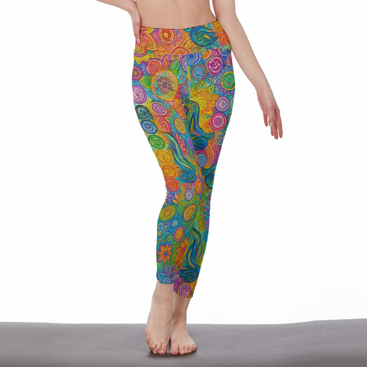 Mandala Pose Sacred Light Aura Yoga High Waist Leggings | 5To9Style