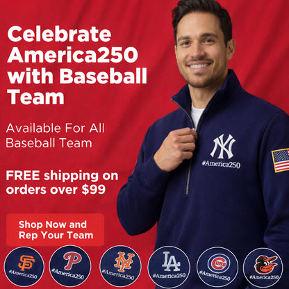 USA 250 Anniversary Embroidered Logo Premium Quarter Zip Sweatshirt, Inspired Quarter Zip Sweater, Unisex Baseball Sweatshirt