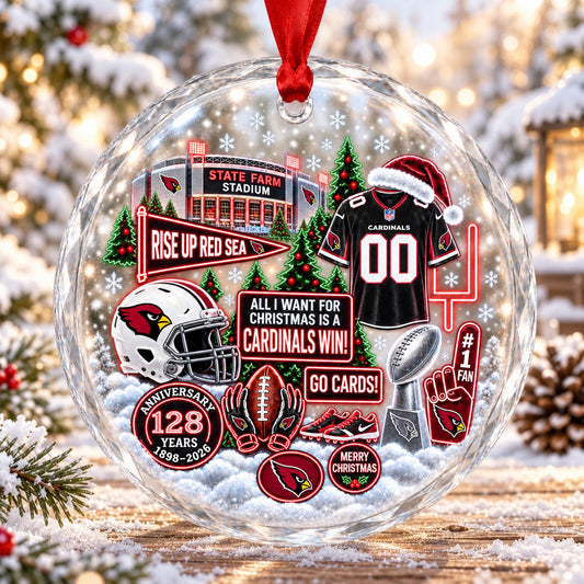 All Football Teams Christmas Stadium Snow Vibe Glass Ornament With Gift Box - 5to9style