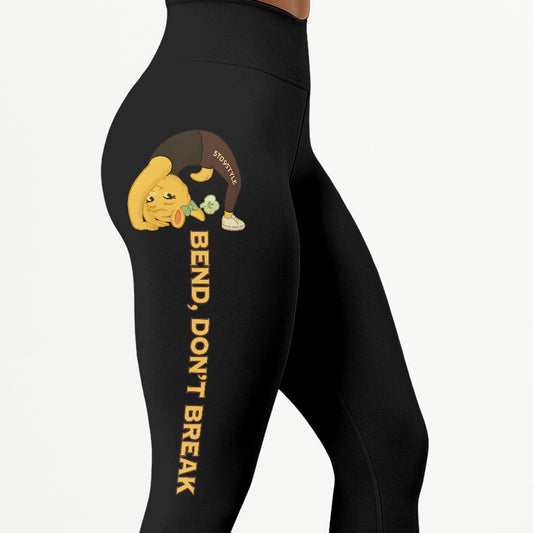 Bend, Donâ€™t Break Chill Llama Yoga Pants All-Over Print Women's High Waist Leggings | 5To9Style