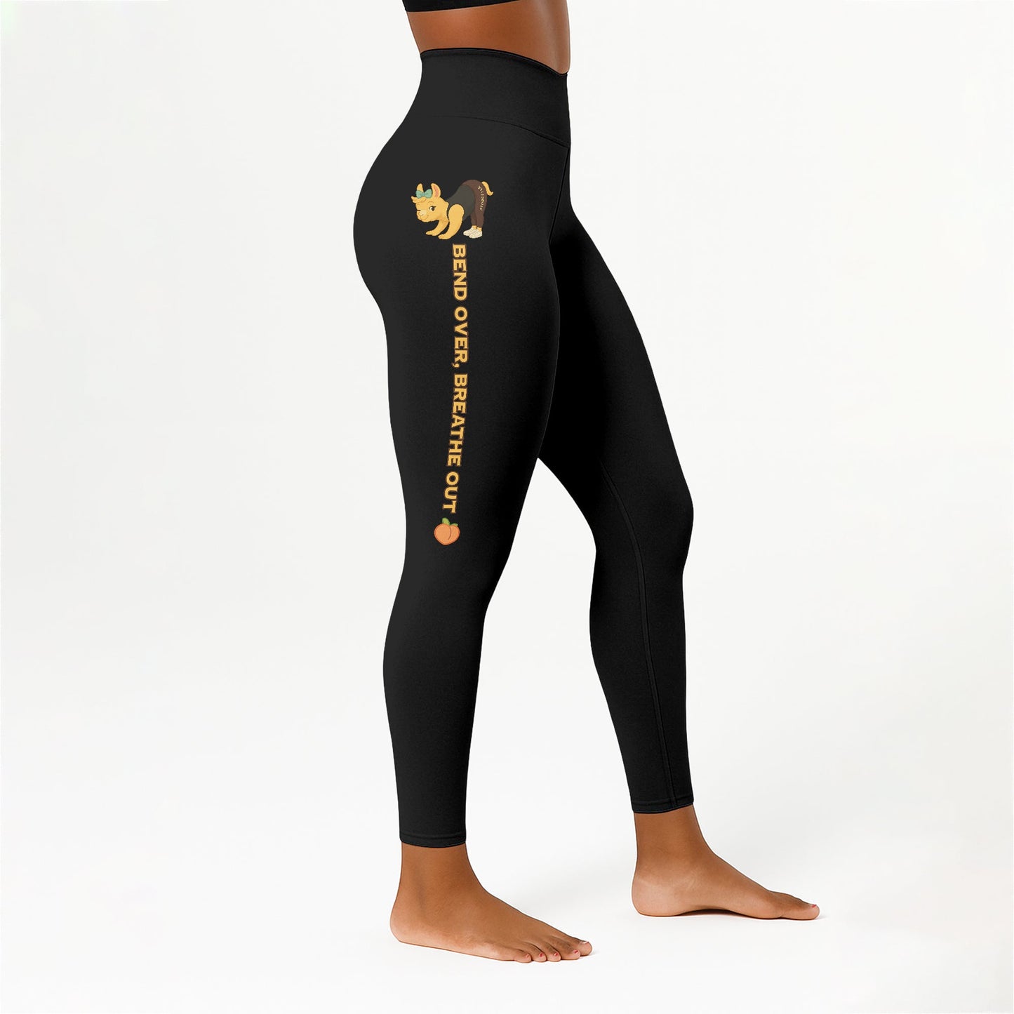 Bend Over, Breathe Out ðŸ‘ Chill Llama Yoga Pants All-Over Print Women's High Waist Leggings | 5To9Style