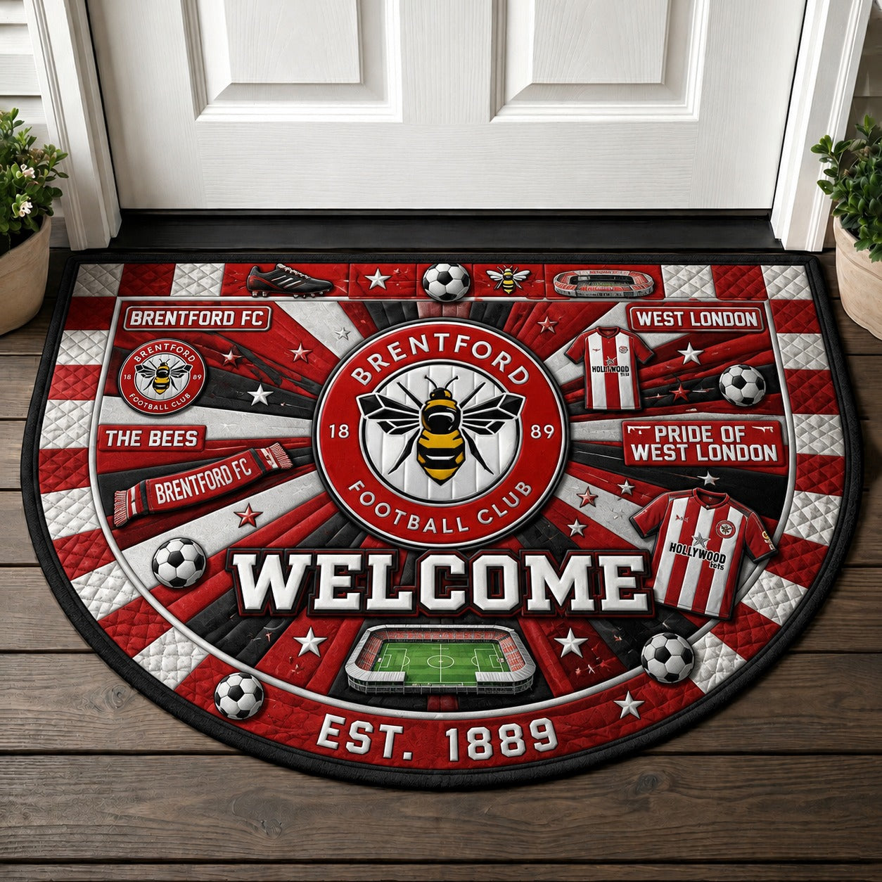 Premier League Football All Teams Custom Quilted Print Premium Welcome Mat – Personalized Baseball Doormat - 5to9style