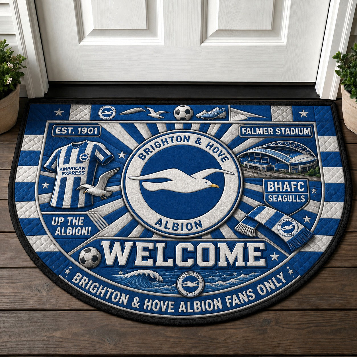 Premier League Football All Teams Custom Quilted Print Premium Welcome Mat – Personalized Baseball Doormat - 5to9style