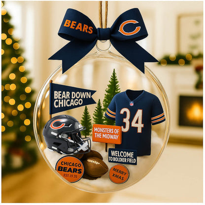 Lad baseball Christmas tree pendant with cute mascot and uniform of American baseball, football team - Ornament