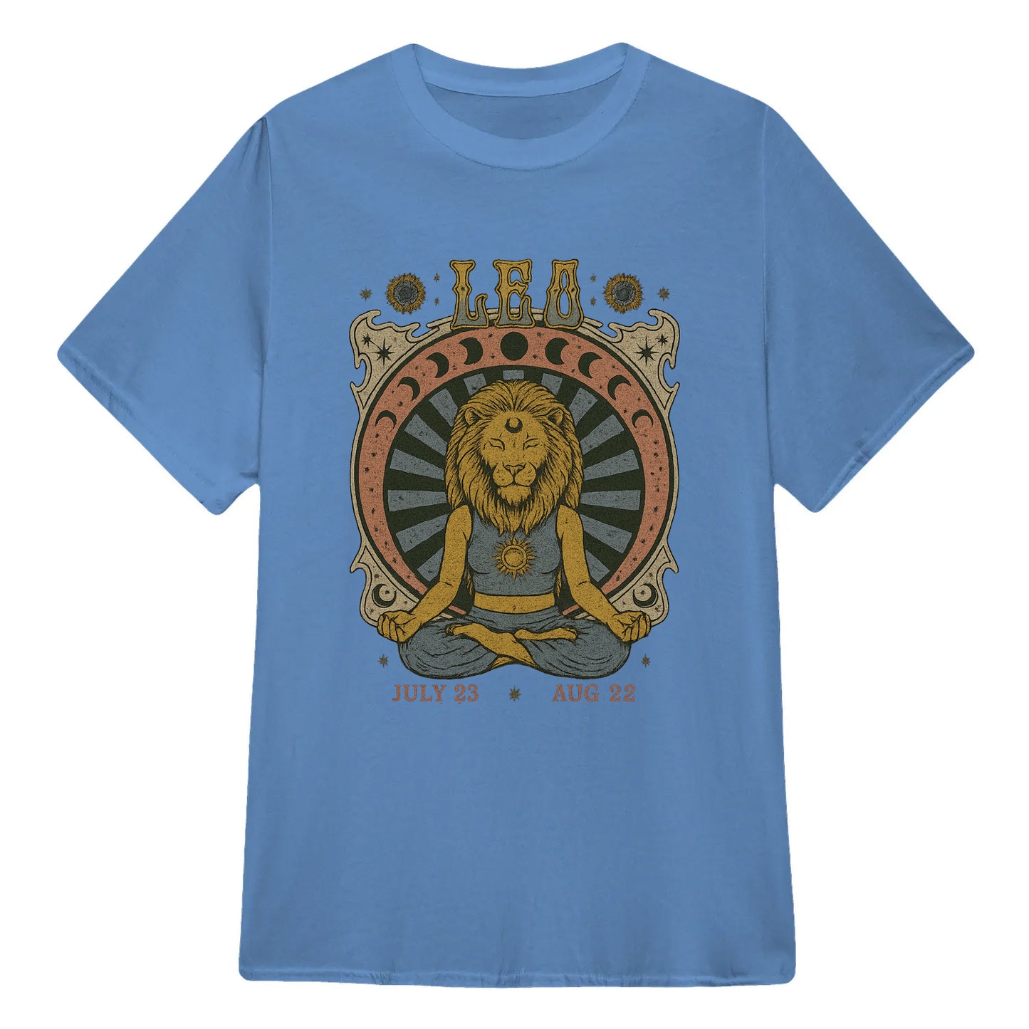 Leo Zodiac Meditation Moon Phase Yoga Classic Unisex T-Shirt | 5To9Style
