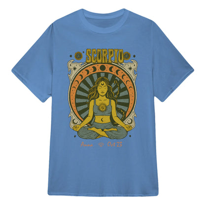 Zodiac Scorpio Meditation Mandala Sun and Moon Symbols Yoga Classic Unisex T-Shirt | 5To9Style