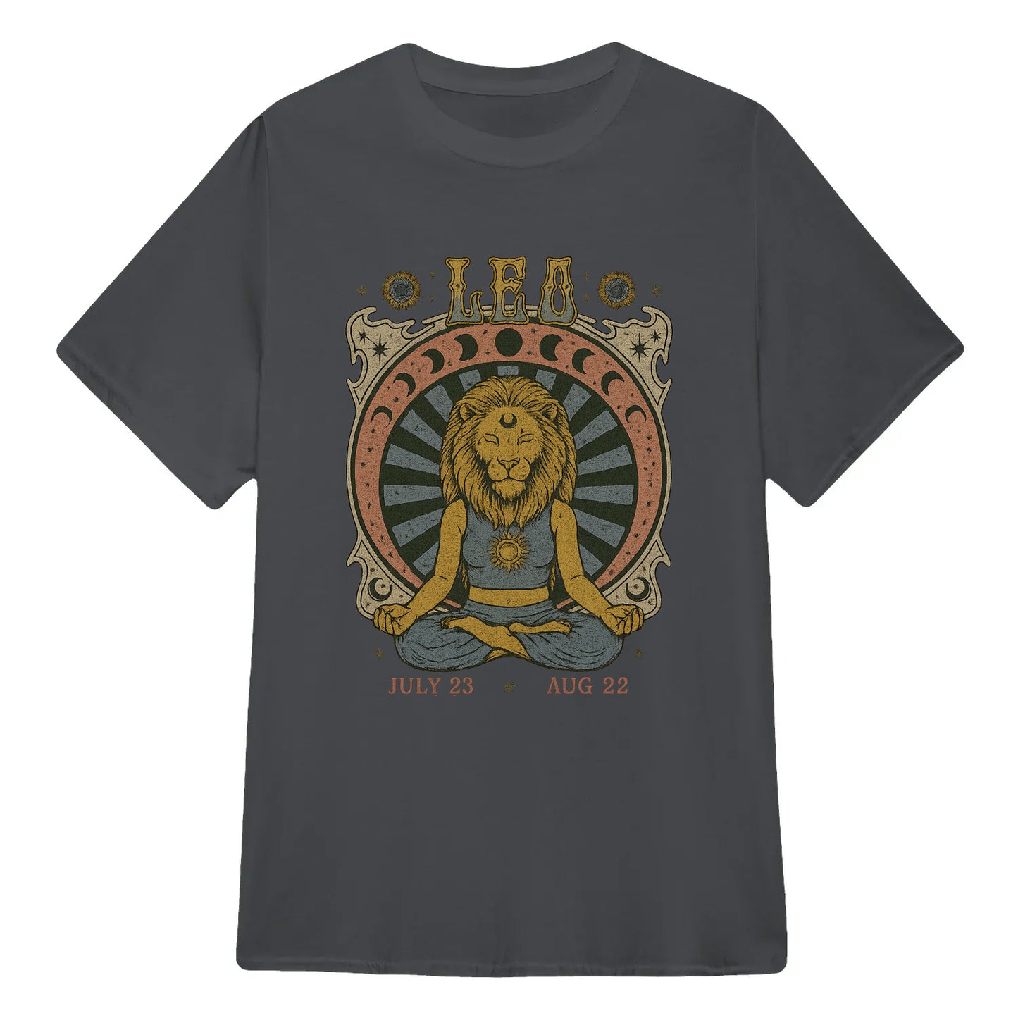 Leo Zodiac Meditation Moon Phase Yoga Classic Unisex T-Shirt | 5To9Style