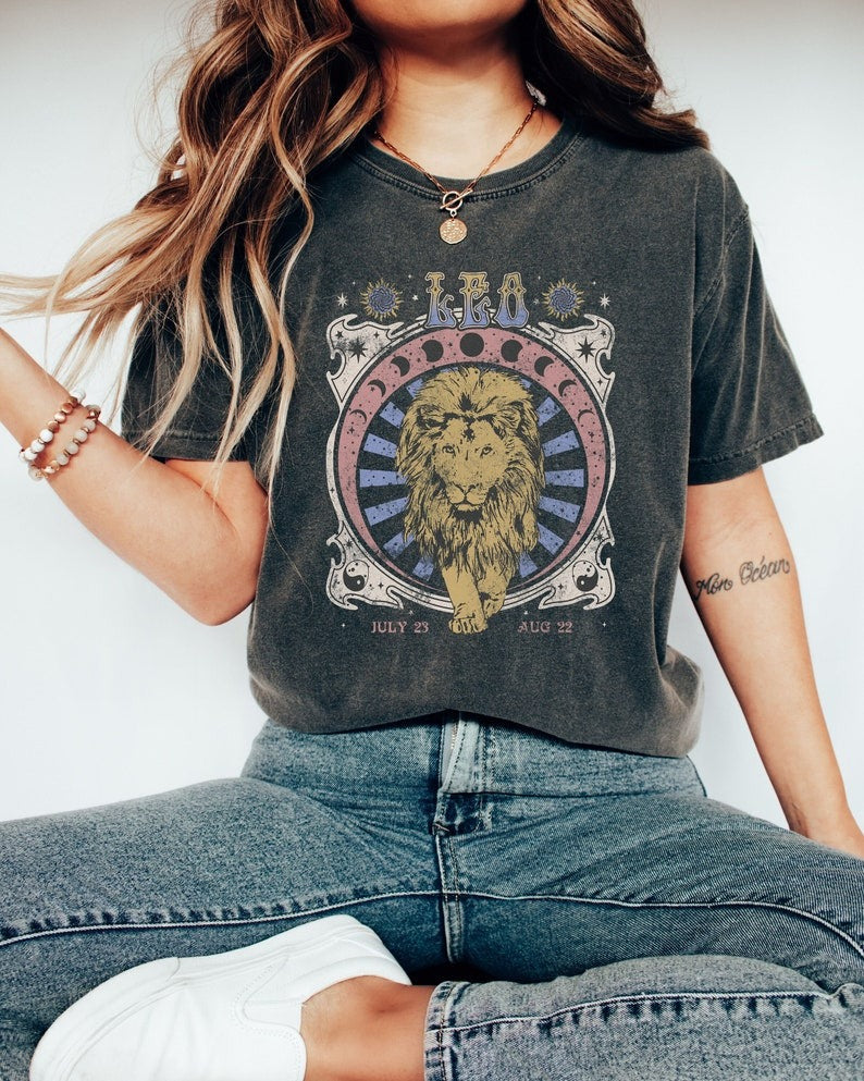 Zodiac Leo Astrology Lion Graphic Classic Unisex T-Shirt | 5To9Style