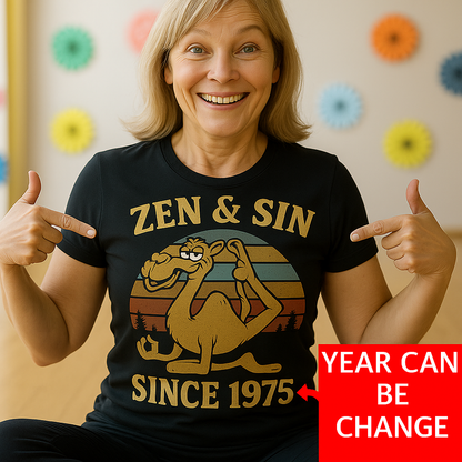 Camel Yoga Funny Zen And Sin Since 19xx Custom Year Unisex Sweatshirt | 5To9Style