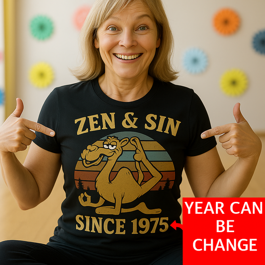 Camel Yoga Funny Zen And Sin Since 19xx Custom Year Unisex Sweatshirt | 5To9Style